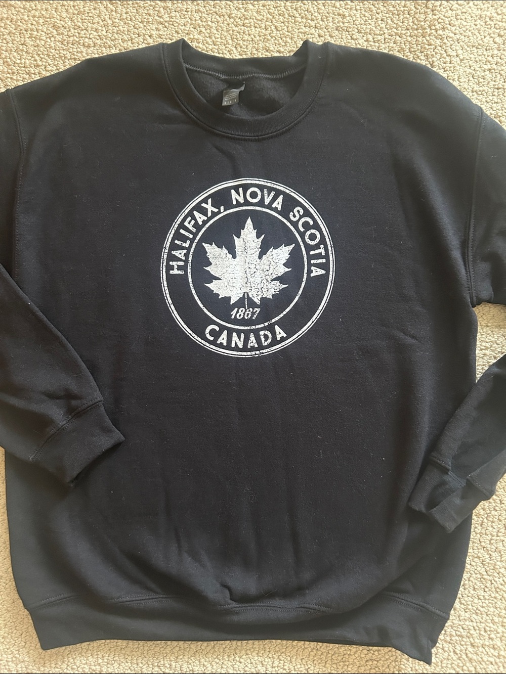 Gildan Black Crewneck Sweater with Halifax Design